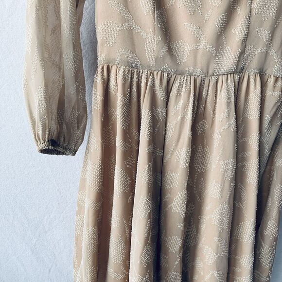 Love & Liberty Dress Long Sleeve Silk Fit and Flare Scoop Neck Blush Size 0 - Picture 6 of 13